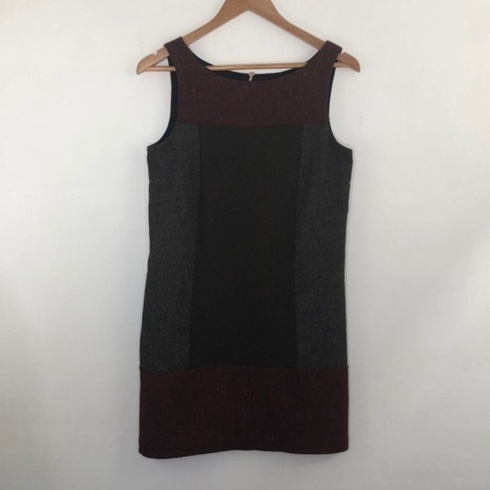 Bailey 44 Tweed Wool Color Block Shift Dress Size Medium